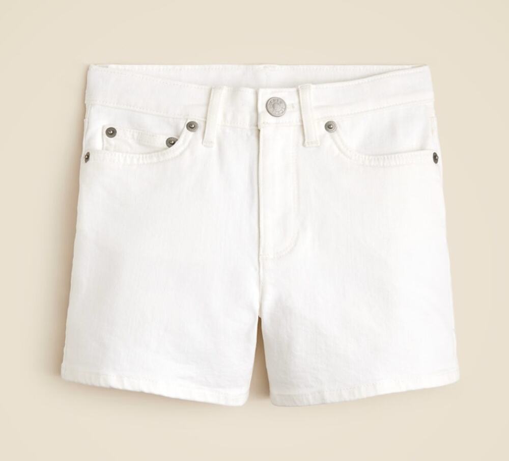 Crewcuts J.Crew Denim Short Girls 10 White High Rise Internal Elastic Waistband
